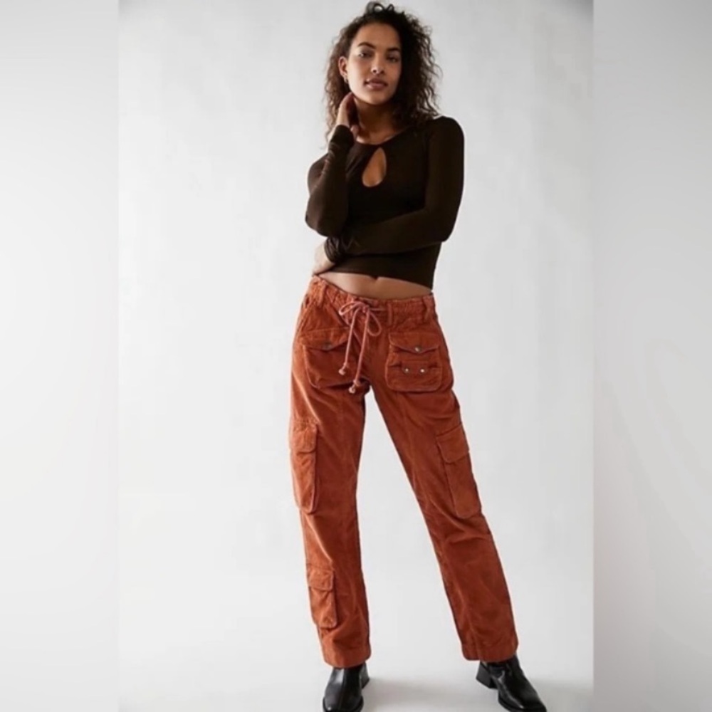 Free People Tahiti Corduroy Cords Cargo Pants | Size Large - Picture 3 of 9